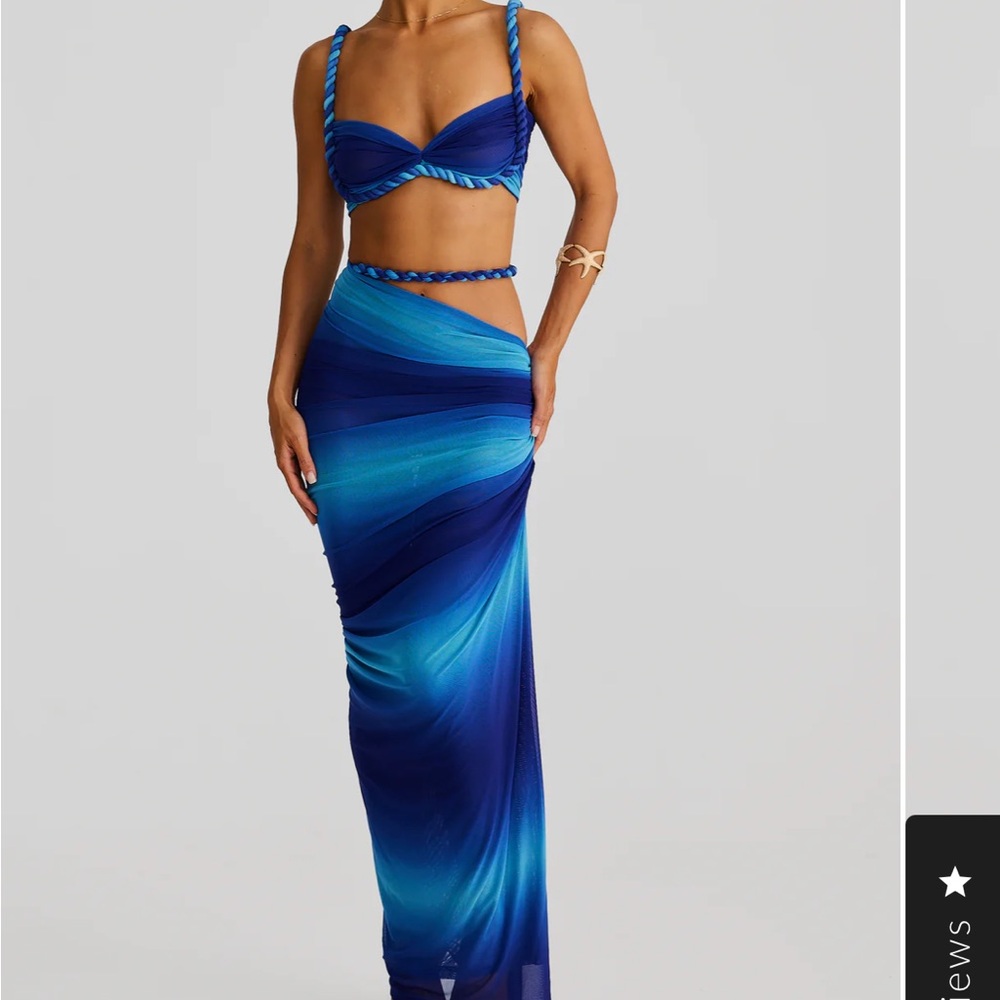 Melani blue ombré asymmetrical skirt